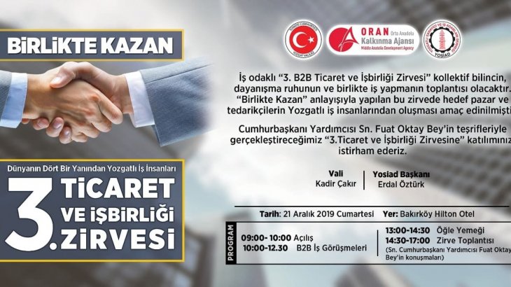 Yozgatlı İş İnsanları 3. Zirvede İstanbul'da Buluşacak